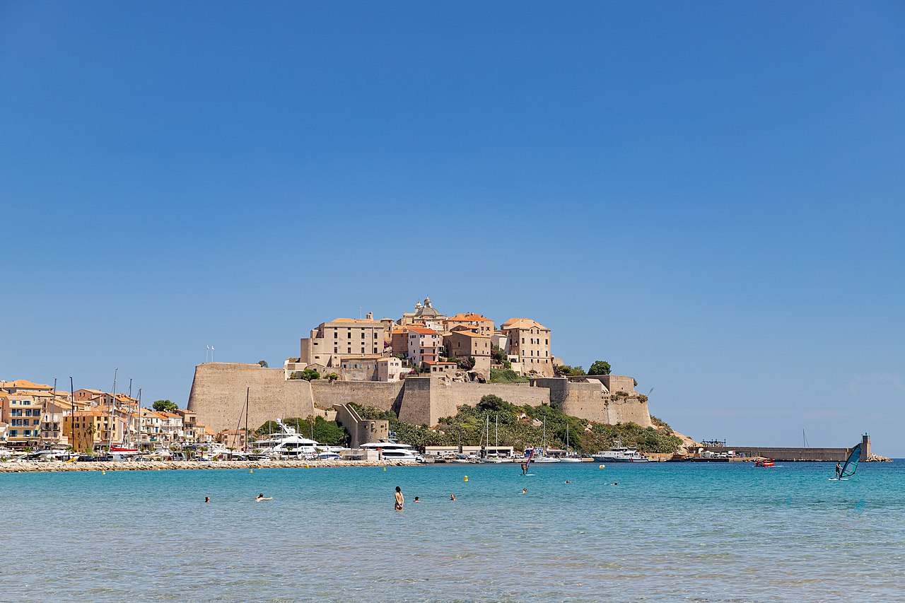 Calvi citadel above the bay